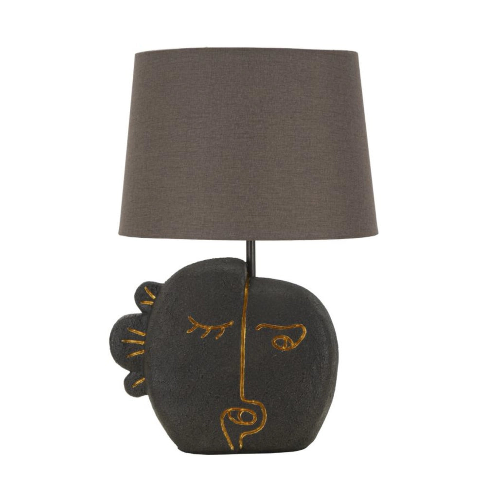 Lampada da Tavolo VKH163, Marrone, Poliresina, 27,5x27,5x39,5 cm
