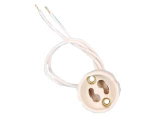 PORTALAMPADA IN STEATITE PER LAMPADE ALOGENE 230V- colore bianco - 10 pezzi