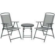 Set Bistrot Giardino Pieghevole ¨C Zephmum ¨C Grigio Chiaro 53.5x64x93 cm