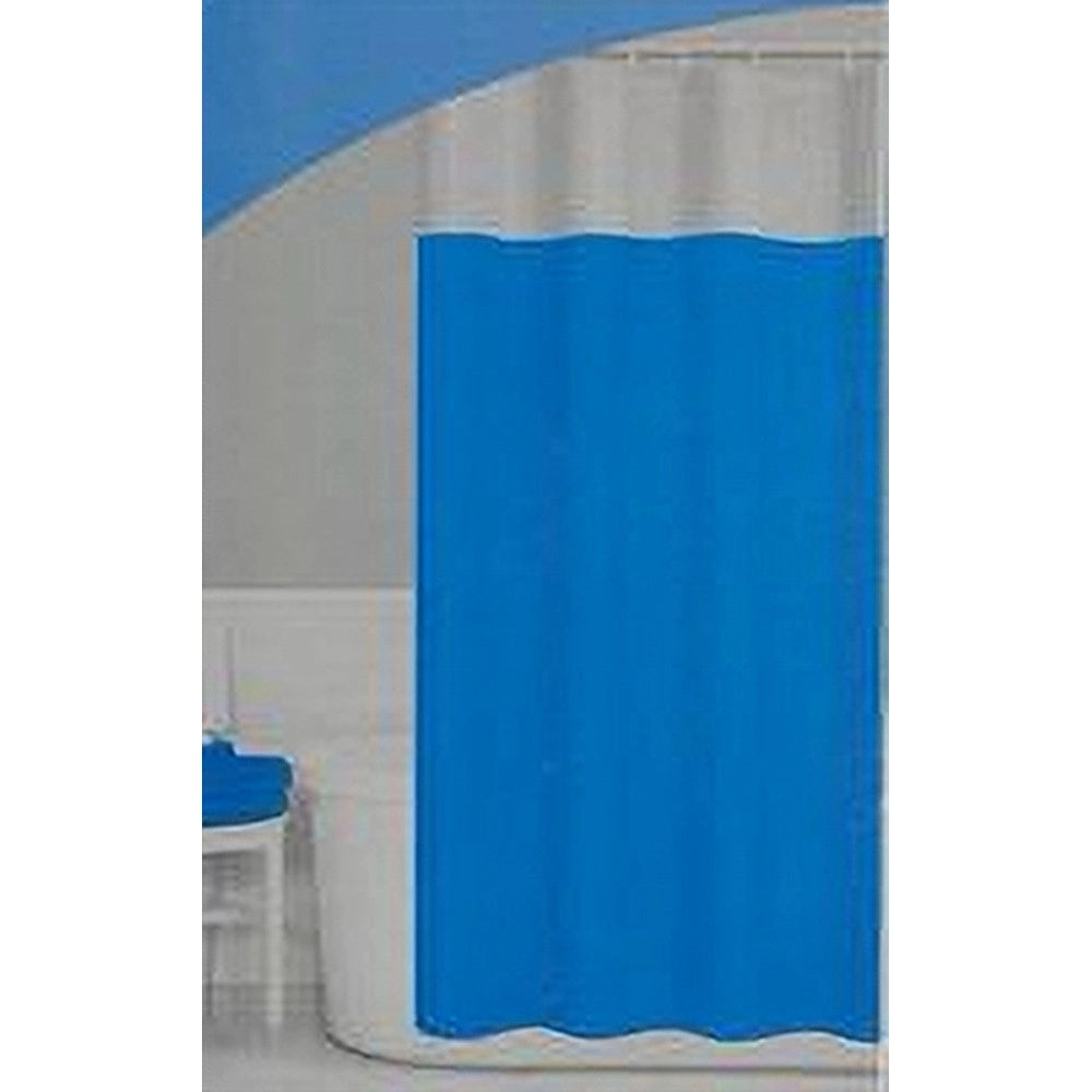 Trade Shop - Tenda Doccia Vasca Bagno Peva Con 12 Ganci 180 X 200cm Trasparente Celeste 69494 -