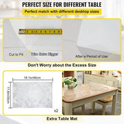 Tavolo trasparente in plastica 76 x 152 cm - Imbottito e facile da pulire - Cassetto rettangolare per scrivania, comodino o cassettiera