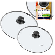 Set di coperchi in vetro KADAX da 28+30 cm resistenti al calore per pentole e padelle.