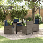 Set da Pranzo da Giardino 5 Pezzi Grigio in Polyrattan