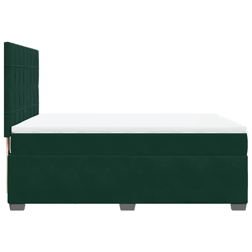Giroletto a Molle con Materasso Verde Scuro 140x200 cm Velluto 3290933