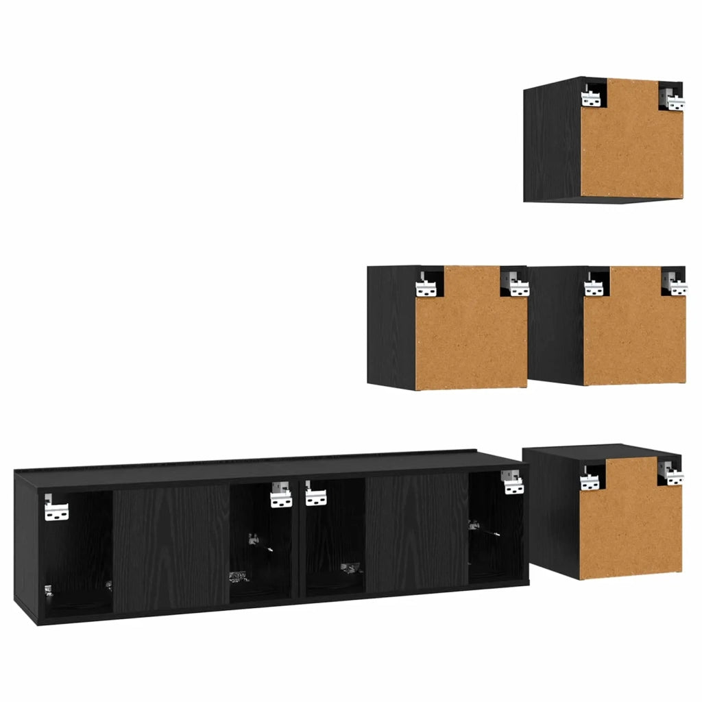 Set mobile TV 6 pcs 60 x 30 x 30 cm Rovere Nero