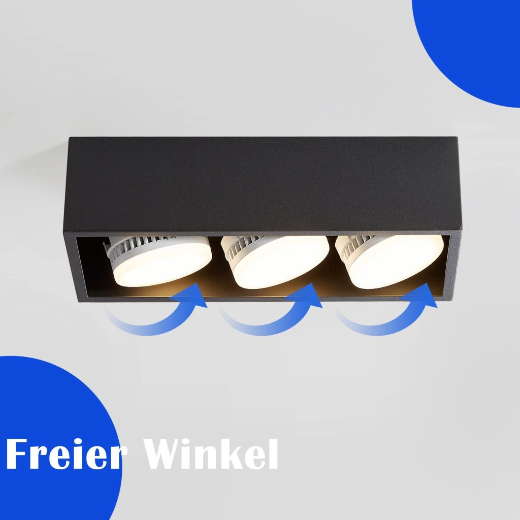 ZMH Faretto da soffitto LED quadrati 3 fiamme rotanti