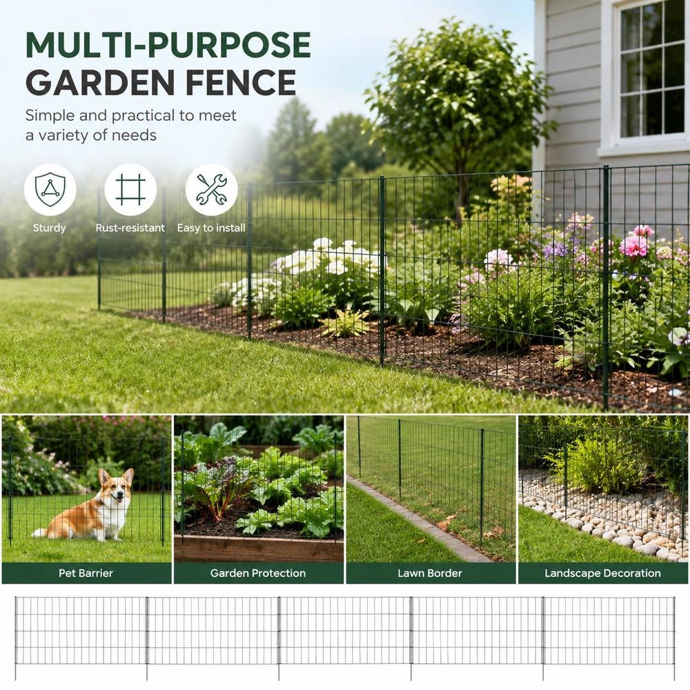 Garden Fence Set 115x79 Cm Green