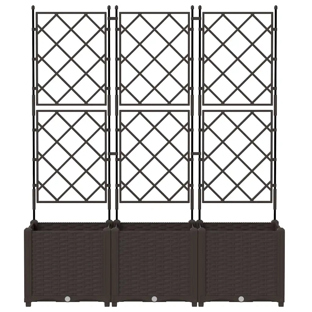 Fioriere | Cassetta per fiori | Vaso da giardino 3 pz Marrone 120 x 40 x 143 cm Plastica