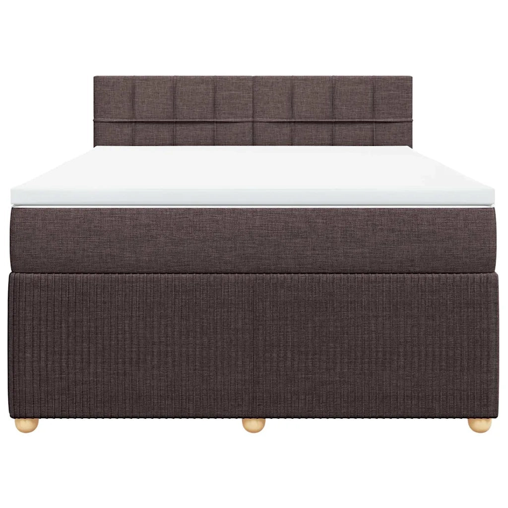 Giroletto a Molle con Materasso Marrone Scuro 140x200cm Tessuto 3289782