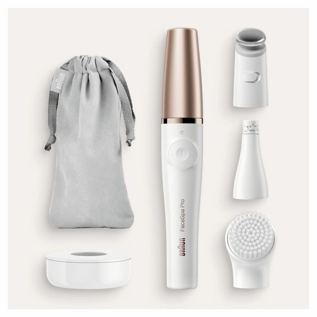 Braun FaceSpa Pro SE911, Bellezza Viso Epilatore Tutto-In-Uno, Incluso Epilatore Per Il Viso Con Dieci Micro Fori, Testina Tonificante E Spazzola Di Pulizia, Ricaricabile Con 90 Minuti Di Uso Senza Fili