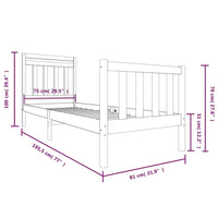 Giroletto Nero 75x190 cm Small Single in Legno Massello 3100683