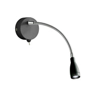 Applique Contemporanea Flexy Acciaio Nero Vetro Led 0,8W 6500K