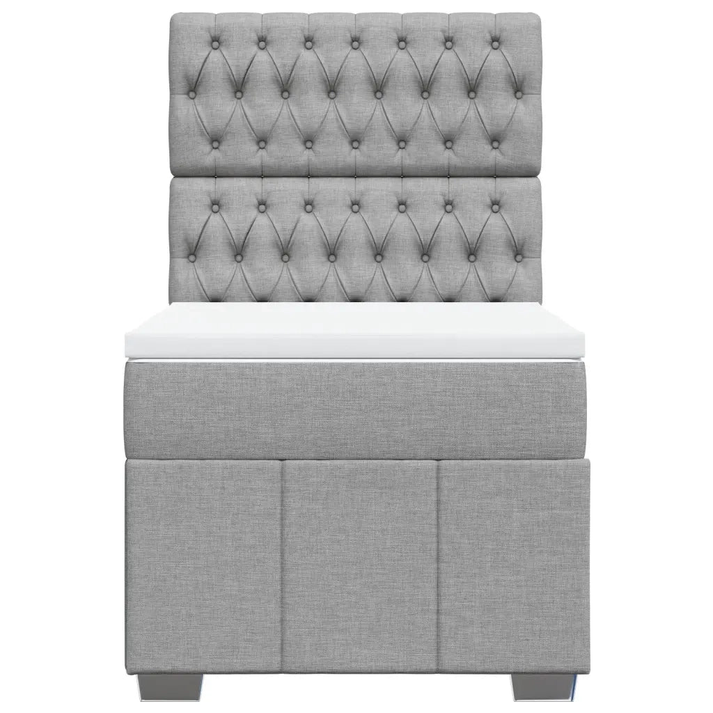 Giroletto a Molle con Materasso Grigio Chiaro 80x200 cm Tessuto