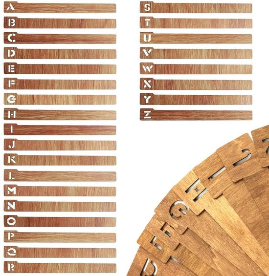 Divisori per registrazioni 26 pezzi - Separatori in legno per dischi - Separatori universali per schede AZ - Album in vinile per archiviazione - Facili da trovare