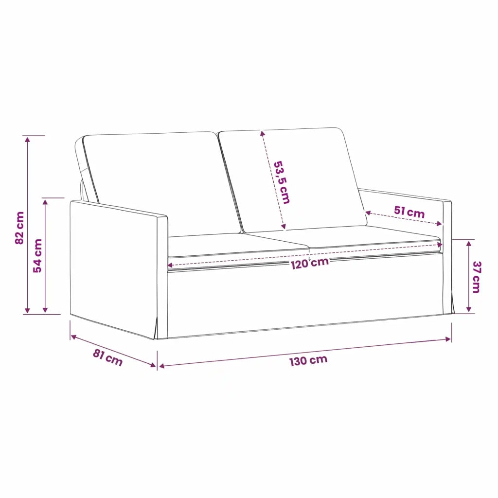 Divano a 2 posti Blu Polizia 130 x 81 x 82 cm Velluto (V) 42041066
