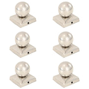 Tappi per Pali 6 pz EstremitÃ  a Globo in Acciaio Inox 71x71 mm