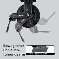 Avvolgitubo per aria compressa 20 m, avvolgitubo automatico in acciaio, 20 bar, facile montaggio a muro, girevole a 180°