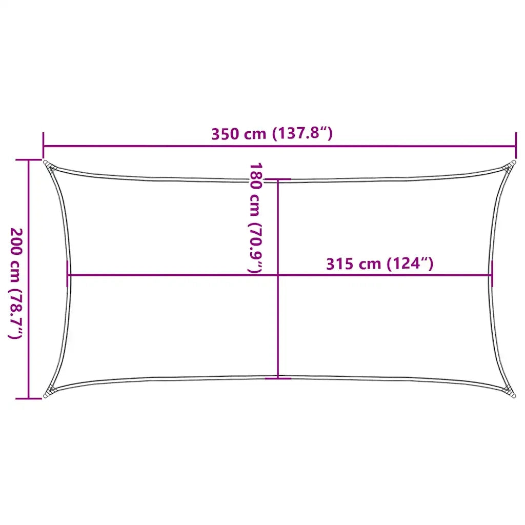 Vela Parasole 160 g/m² Rossa 2x3,5 m in HDPE 311613