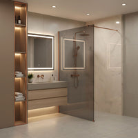 Parete Doccia Rea Flexi Grey / Brush Copper 140