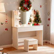 Scrivania Toeletta con Specchio LED e Sgabello ¨C MINIMAL ¨C Bianco