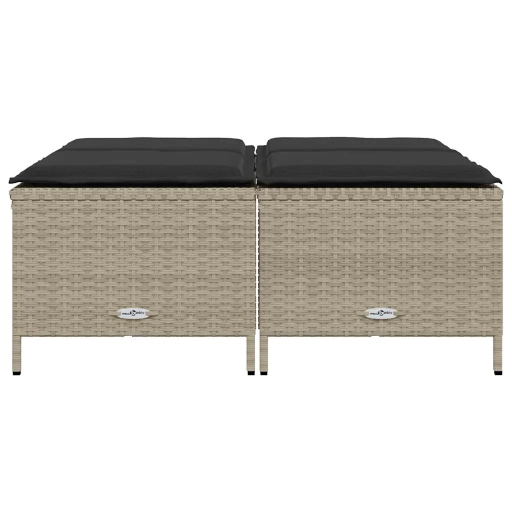 Sgabelli da Giardino con Cuscini 4 pz Grigio Chiaro Polyrattan CFW6144650