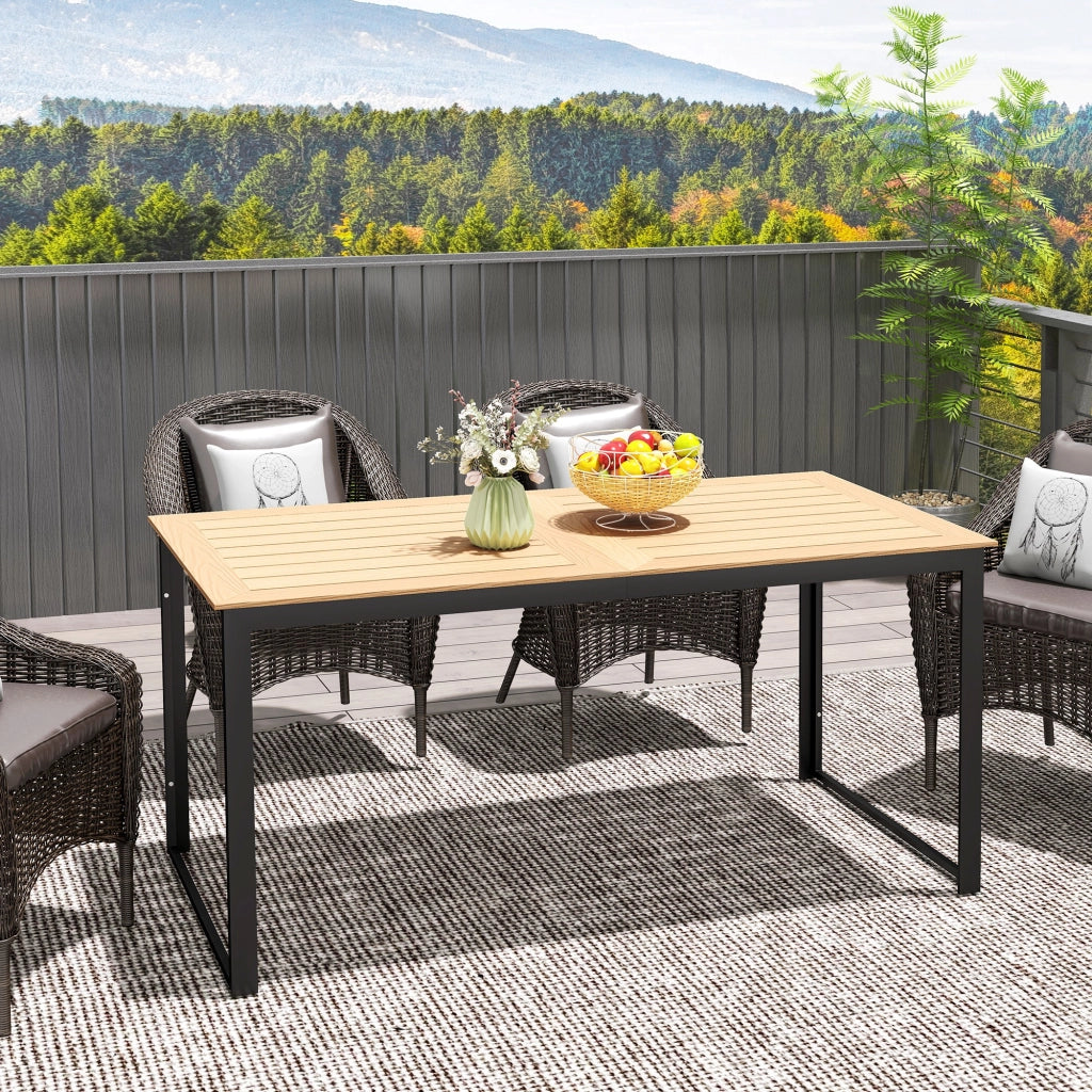 Tavolo da pranzo esterno per 6 persone ¨C Zephmum ¨C Legno teak, 160x80 cm