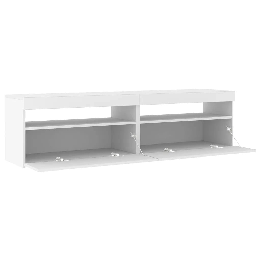 Mobili Porta TV con Luci LED 2 pz Bianco 75x35x40 cm 804392