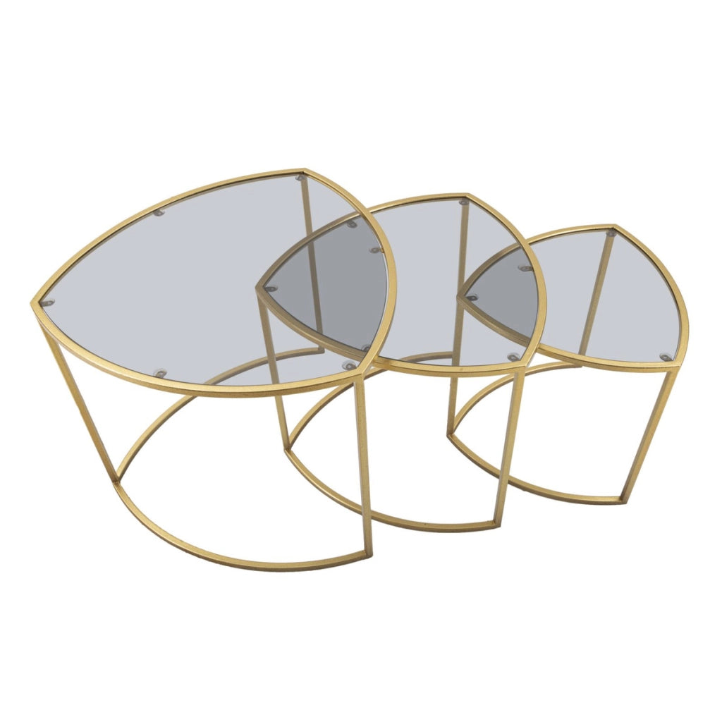Set di Tavolini VKH553, Oro, Metallo, 60x60x50 cm