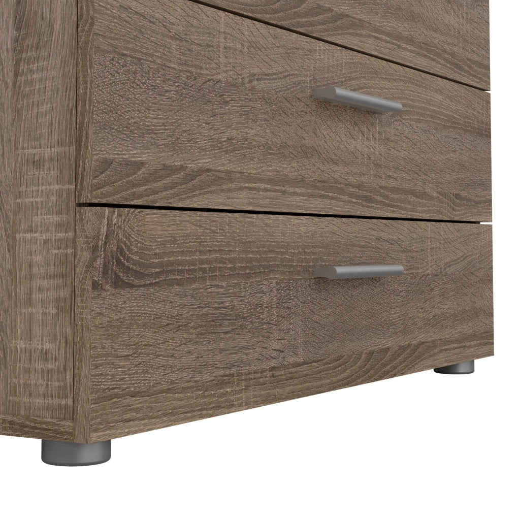 Cassettiera Arwen, Settimino multiuso, Comò camera da letto, Mobile con cassetti, 80x40 h68 cm, Rovere
