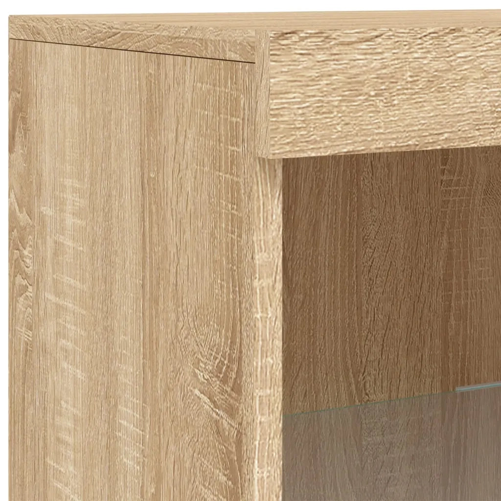 Credenza con Luci LED-Buffet-Armadio da cucina Rovere Sonoma 41x37x100 cm 870056