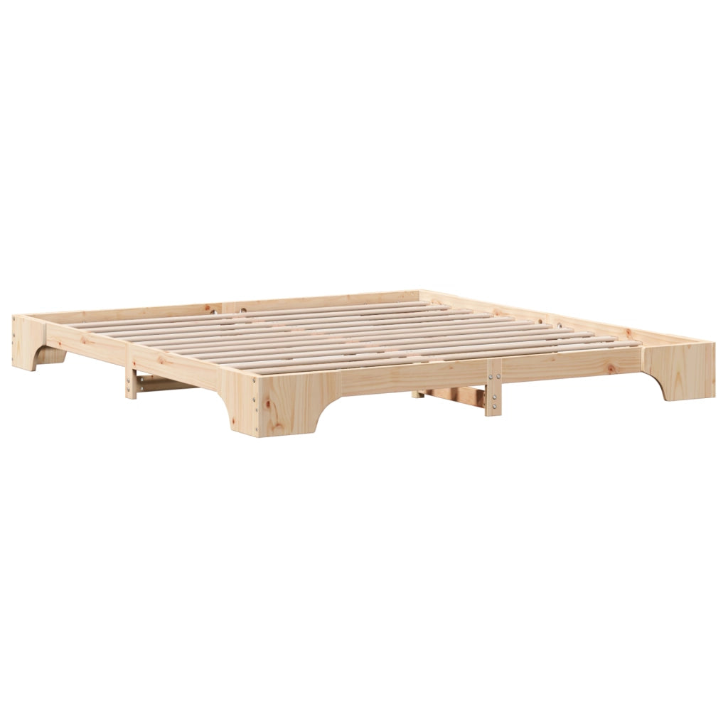 Struttura Letto Naturale Legno Massello di Pino 180 x 200 cm