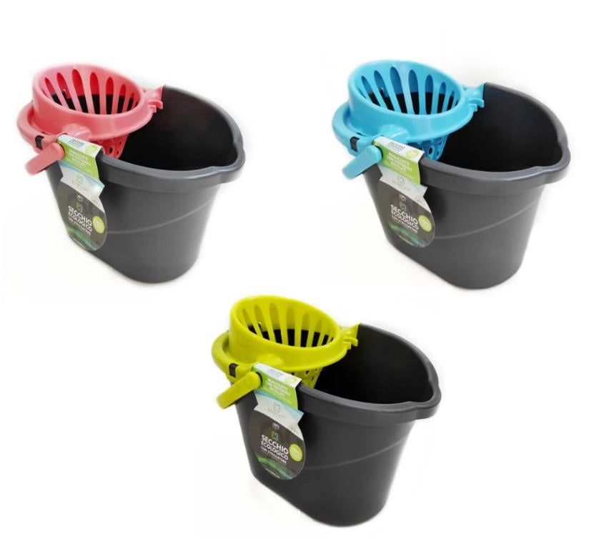 Secchio con Strizzatoio e Manico Ovale Ecogold 3 Colori