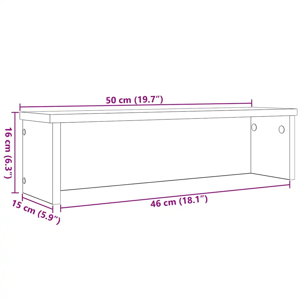 vidaXL Scaffali da Cucina Impilabili 2 pz Grigio Cemento 50x15x16 cm