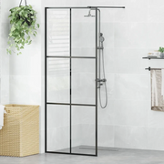 Parete Doccia Walk-in in Vetro Trasparente ESG Nera 80x195 cm cod mxl 48378