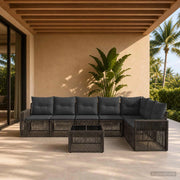 Set Divano da Giardino 8 pz Grigio e Grigio Scuro polyrattan 3435137