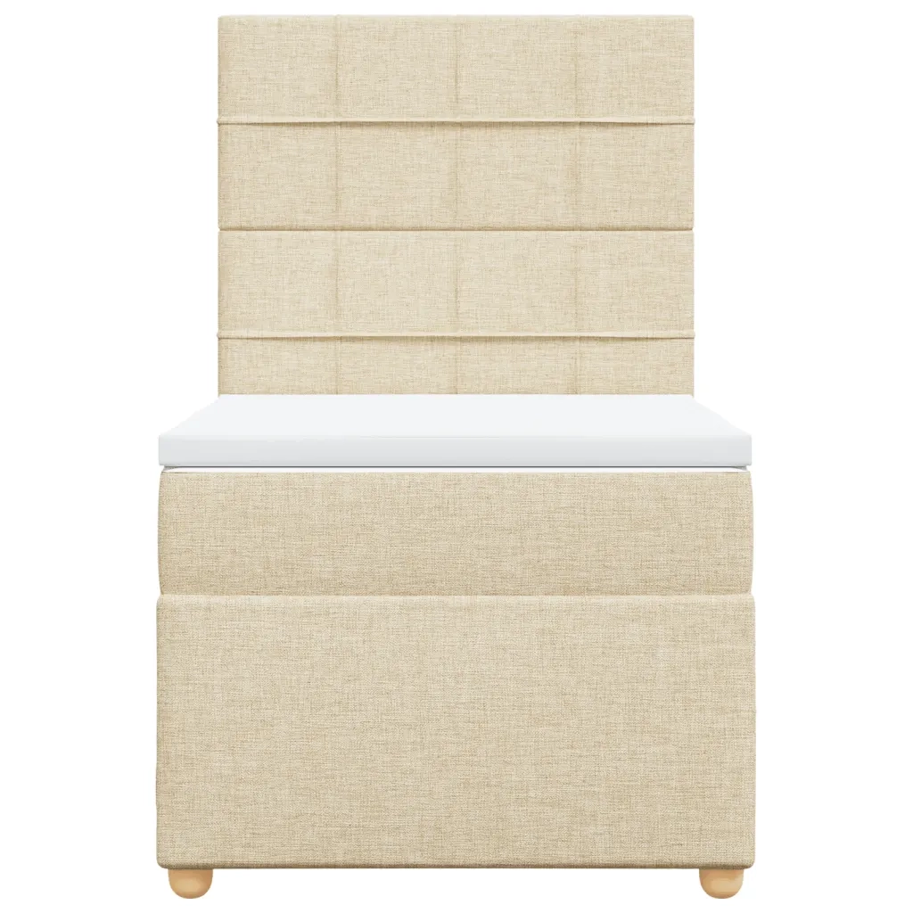 Giroletto a Molle con Materasso Crema 80x200 cm inTessuto 3291112