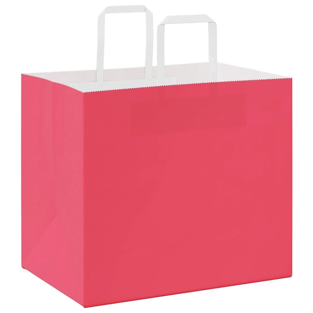 Sacchetti di Carta 250 pz con Manici Rosa 32x22x28 cm