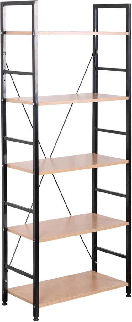 Libreria Scaffale in Metallo Legno 5 Ripiani Scaffalatura Fioriera Porta Piante RGB9308hei