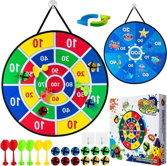 Giocattoli da giardino - 26 Pollici Grande Doppio Lato Giochi di Darts - Età 5 6 7 8 9 10 11 12 Anni - Blu