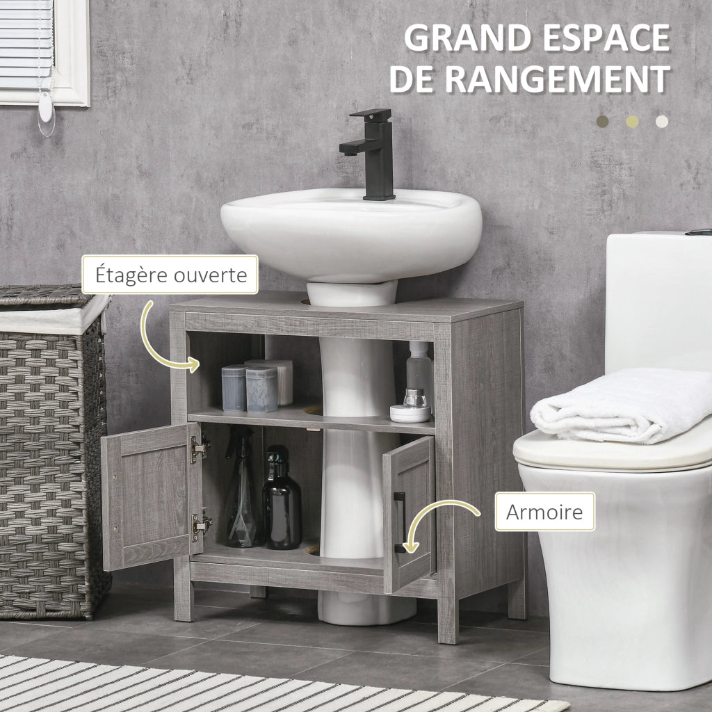 Mobiletto Sottolavabo Bagno ¨C Zephmum ¨C Grigio 60x30x60 cm