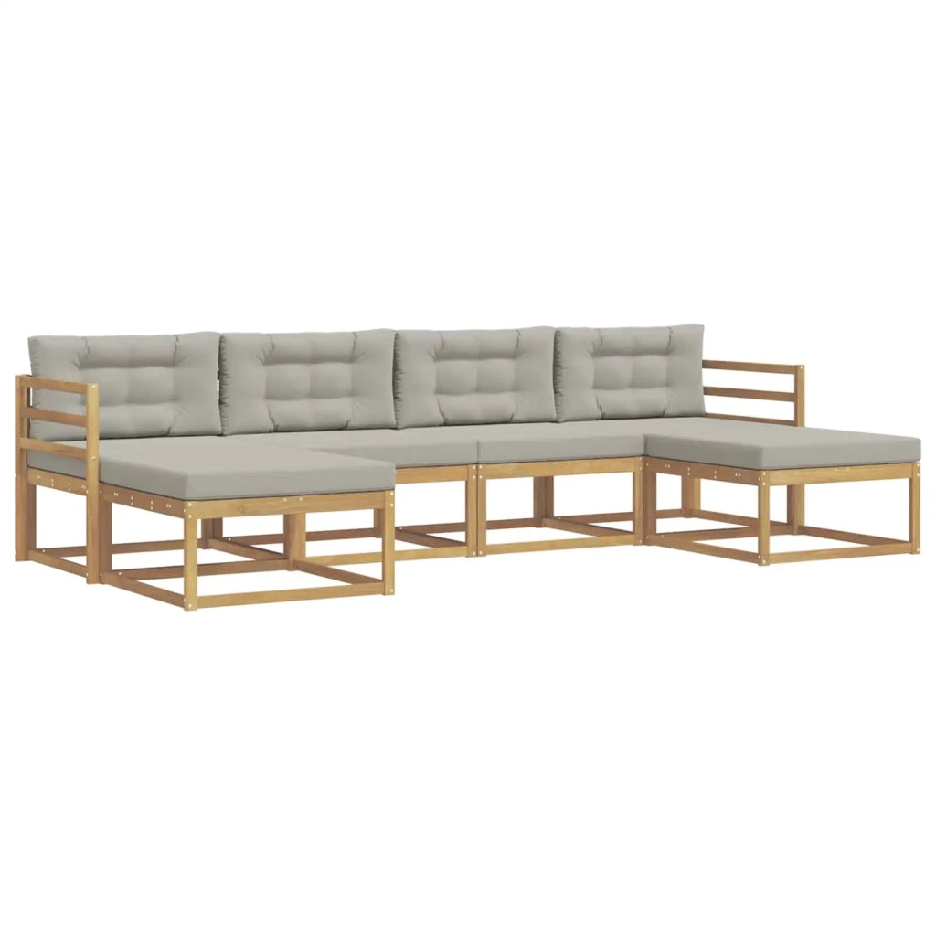 Set di divani da esterno 6 pz Bianco e Grigio Chiaro 3386815