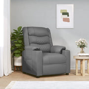 Poltrona Reclinabile Grigia in Similpelle 348045