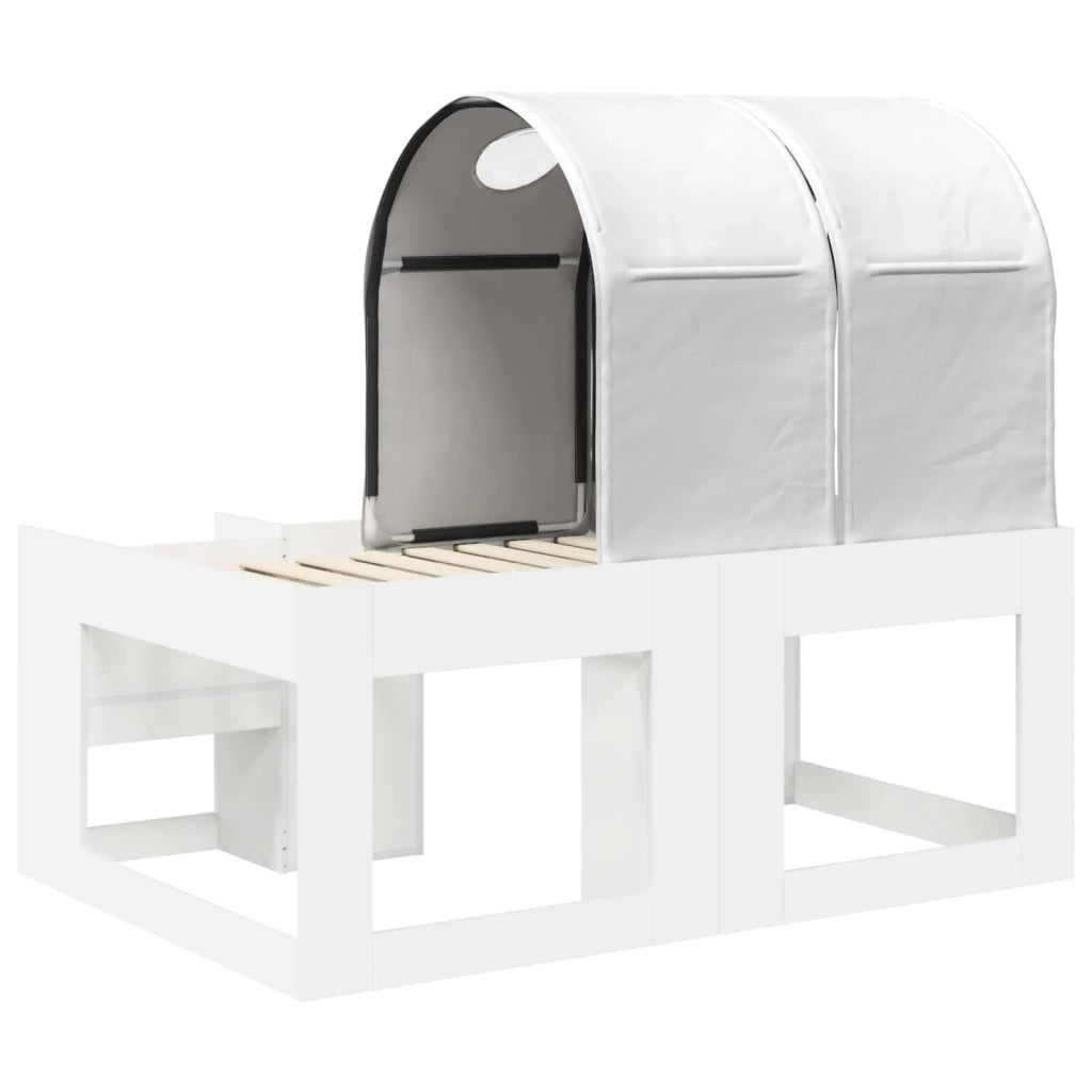 Letto singolo | Letto per adulti | Letto con Tunnel 4 pcs Bianco Legno ingegnerizzato
