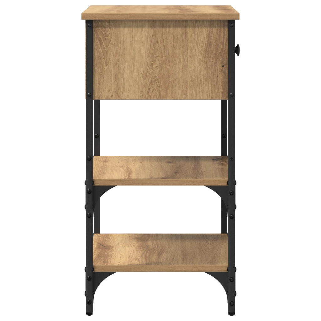 Comodini 2 pcs Rovere Artigianale 34x36x70 cm Legno ingegnerizzato