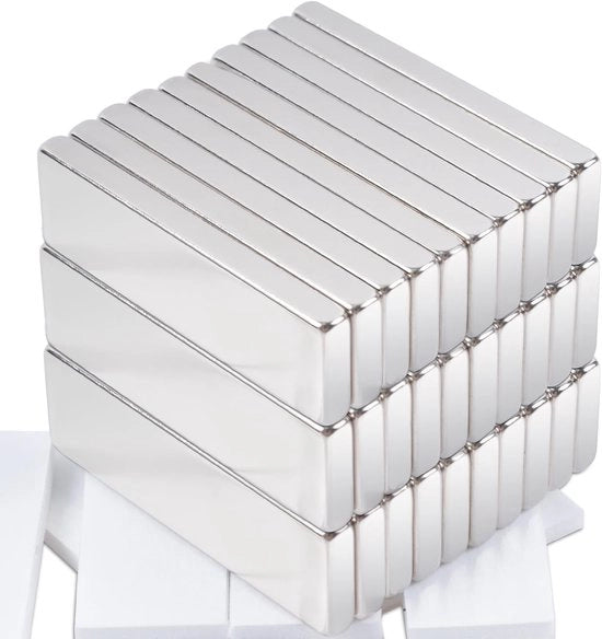 30 pezzi di magneti forti, 30x10x3mm magneti neodymium extra forti, magneti per lavagne magnetiche, magneti forti rettangolari per armadi cucina, magneti per lavagna con retro adesivo