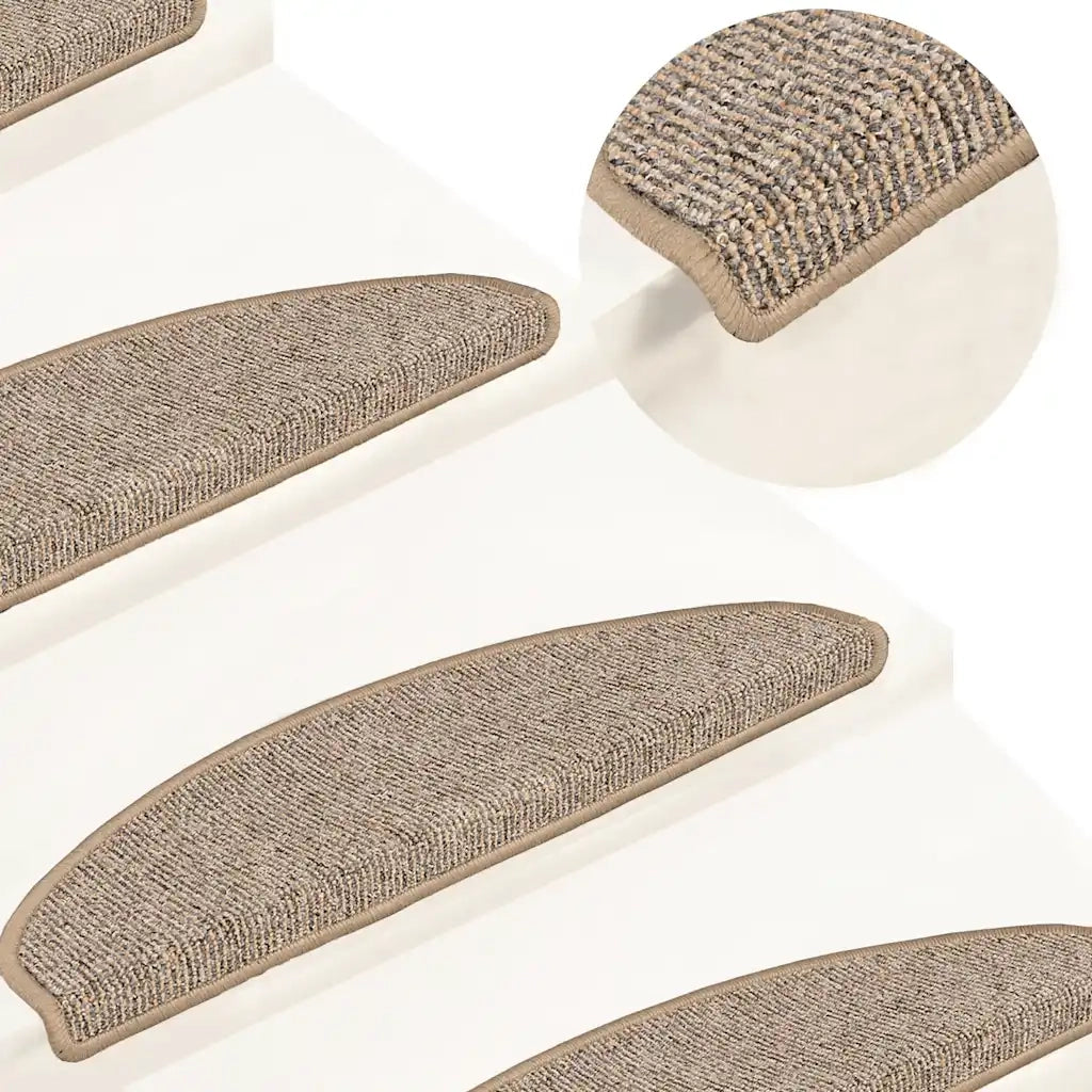 Tappetini per scale 15 pz 65x21x4 cm Marrone Semicircolari Grandi 149855
