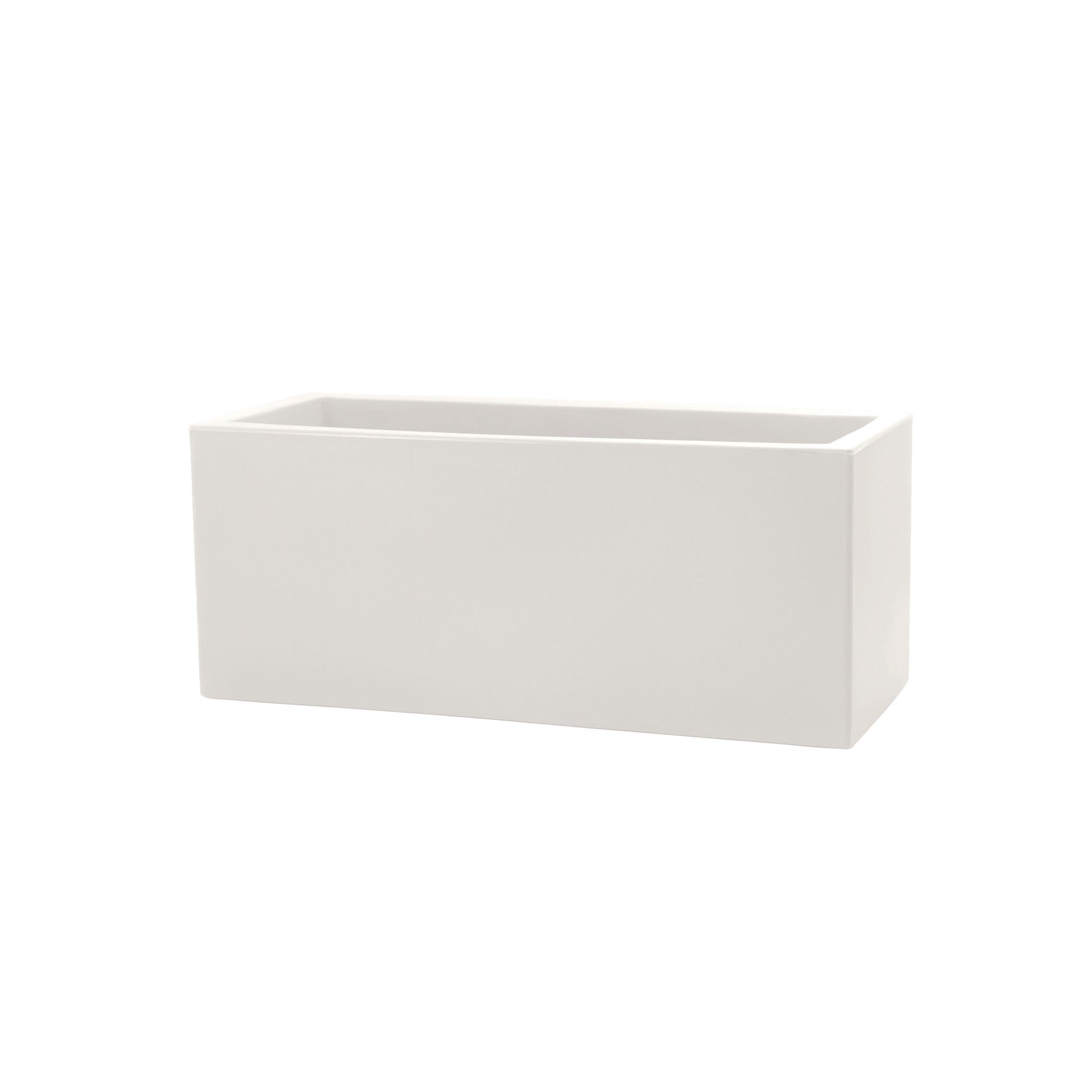 Vaso Rettangolare Indoor e Outdoor Schio Cassa Chalk 79x30 cm in Plastica Bianco Gesso