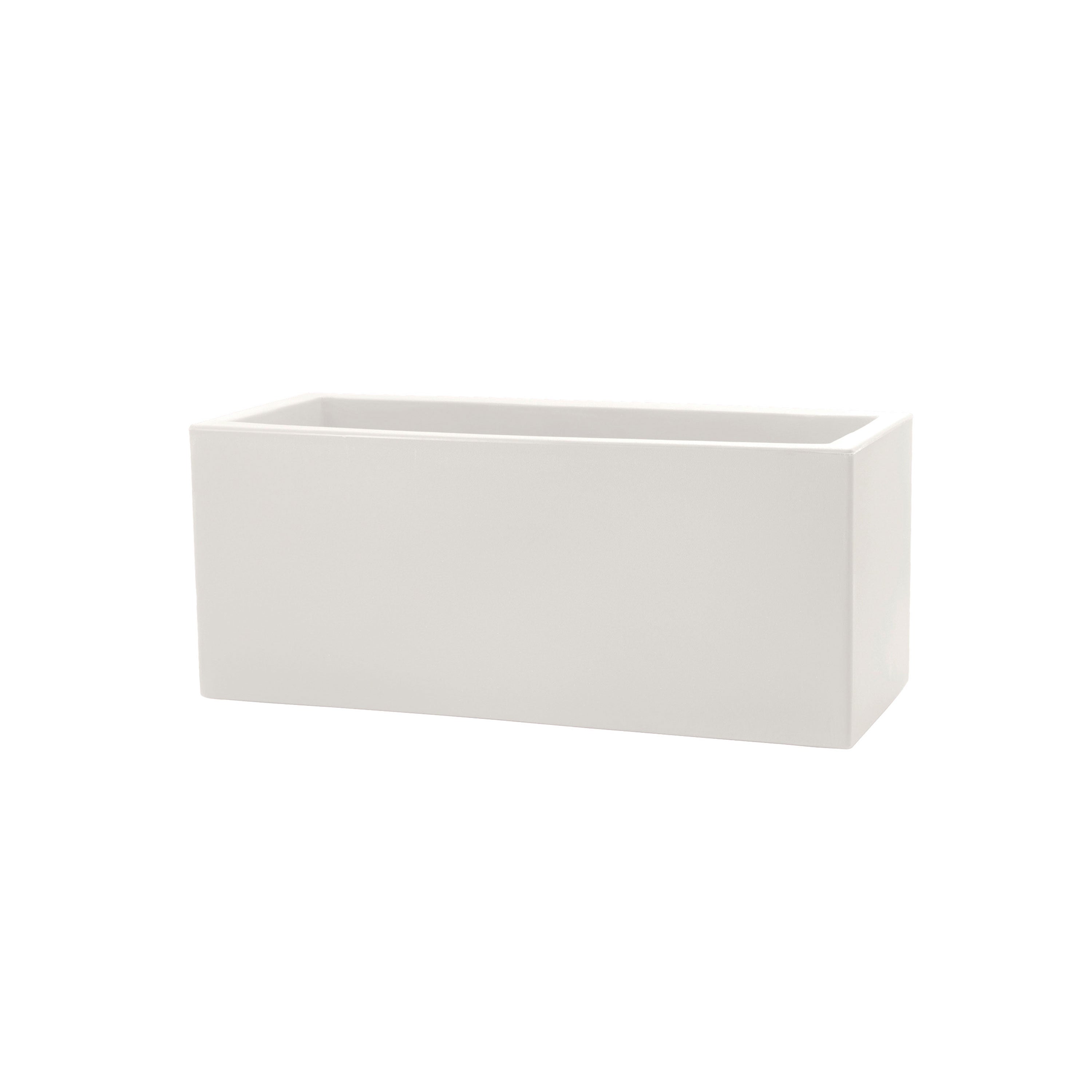 Vaso Rettangolare Indoor e Outdoor Schio Cassa Chalk 79x30 cm in Plastica Bianco Gesso