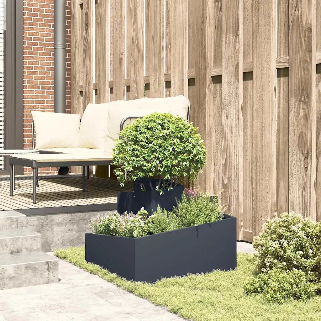 Fioriere | Cassetta per fiori | Vaso da giardino Antracite 60 x 60 x 50 cm