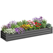 Fioriera Grande Rettangolare in Acciaio Galvanizzato per Giardino ¨C zephmum ¨C 240x60x30 cm Grigio Scuro